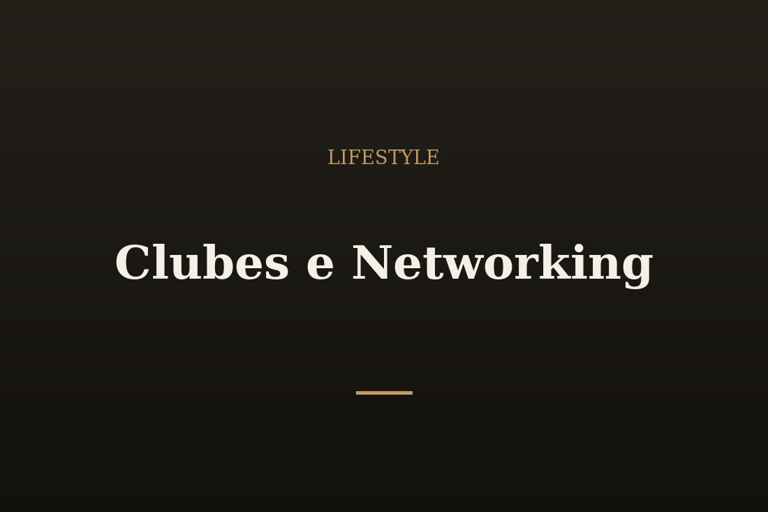 Ambiente de clube e networking masculino